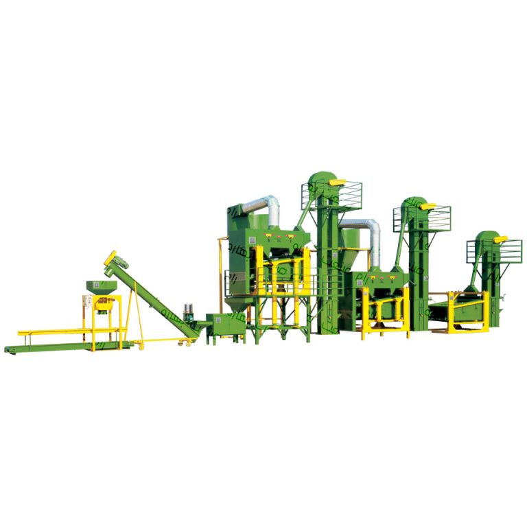 Complete oilseed seed breeding line with disinfection system and digital weighing